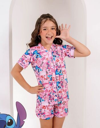 imagem PIJAMA INFANTIL FEMININO AMERICANO SUED 741 CORAÇÃO LOVE