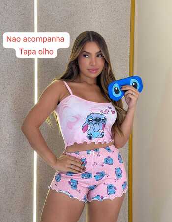 imagem PIJAMA BLOGUERINHA SLIM D70 ROSA LOVE CORACAO