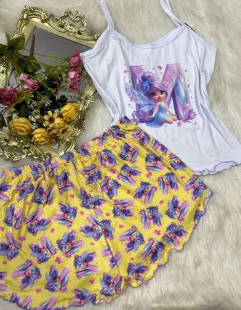 imagem PIJAMA DE SUED ESTAMPADO 3005 AMARELO M