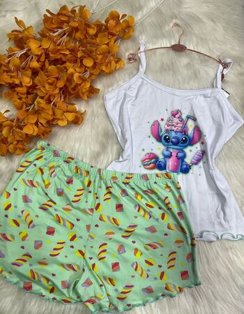 imagem PIJAMA DE SUED ESTAMPADO 3005 VERDE MILK