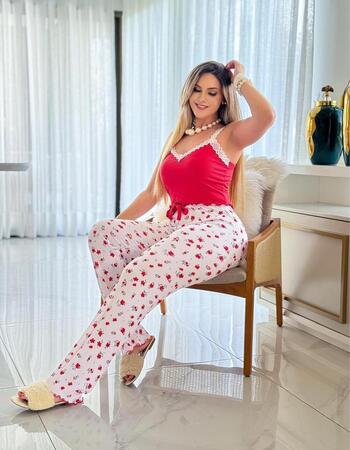 imagem PIJAMA SUED CANELADO 689 VERMELHO