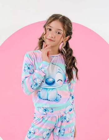 imagem PIJAMA INFANTIL FEMININO SUED 715 PREGUICA