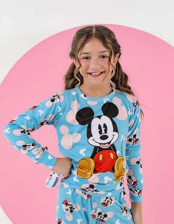 imagem PIJAMA INFANTIL FEMININO SUED 715 AZUL ROSA POA