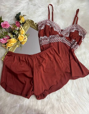 imagem SHORTDOLL BICOLOR DE MICROFIBRA TERRACOTA REF 1002