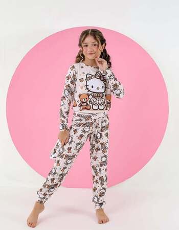 imagem PIJAMA INFANTIL FEMININO SUED 715 MARRON
