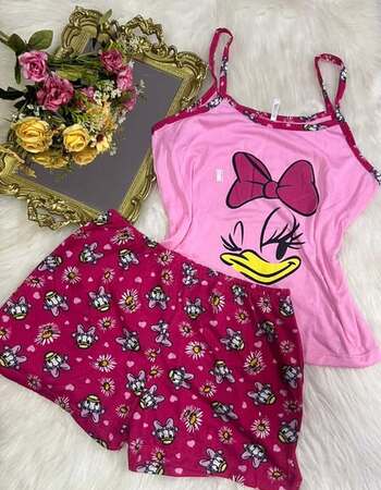 imagem PIJAMA  ALÇA 205 PRETO LACO ROSA