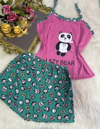 imagem PIJAMA  ALÇA 205 PANDA ROSA ESCURO