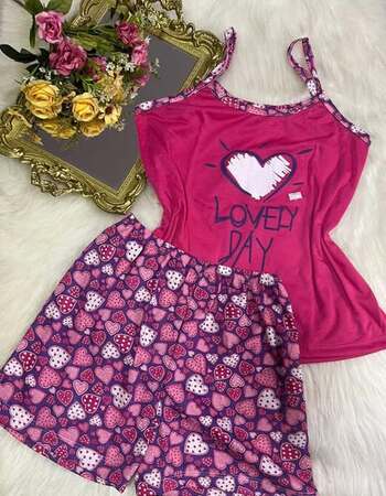 imagem PIJAMA  ALÇA 205 CORACAO PINK LOVE