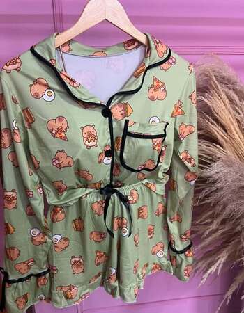 imagem PIJAMA  ADULTO AMERICANO  INVERNO 692 VERDE CAPIVARA