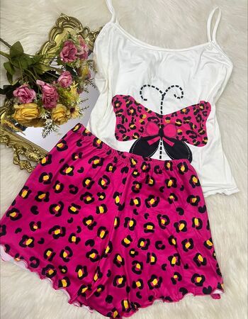 imagem PIJAMA SUED PLUS PF70 BORBOLETA PINK