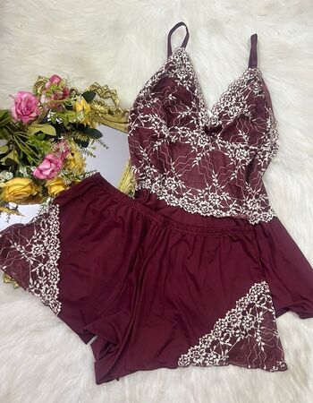 imagem SHORTDOLL BICOLOR DE MICROFIBRA 0952 MARSALA