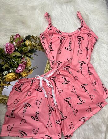 imagem PIJAMA DE SUED ESTAMPADO 631 GOIABA LOVE