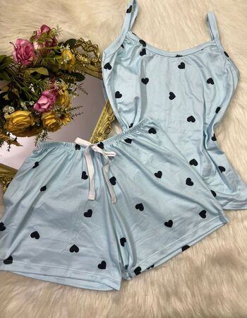 imagem PIJAMA DE SUED ESTAMPADO 631 AZUL CORACAO