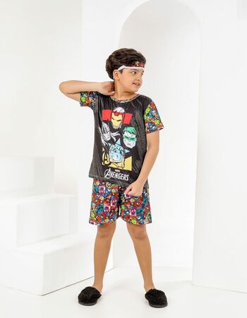 imagem ACOMPANHA TAPA OLHO PIJAMA INFANTIL MASCULINO SUED 772 PRETO 