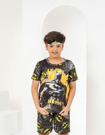imagem ACOMPANHA TAPA OLHO PIJAMA INFANTIL MASCULINO SUED 772 PRETO AMARELO