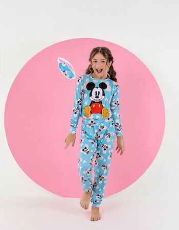 imagem PIJAMA INFANTIL FEMININO SUED 715 AZUL ROSA VERMELHO