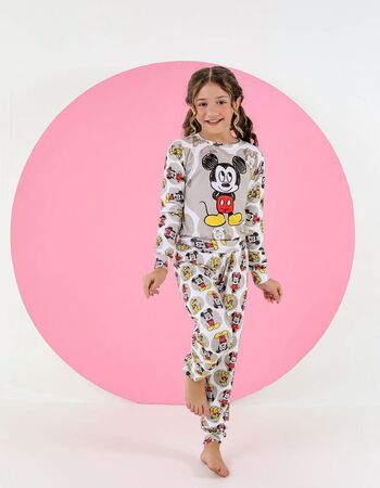 imagem PIJAMA INFANTIL FEMININO SUED 715 PRETO COM CINZA