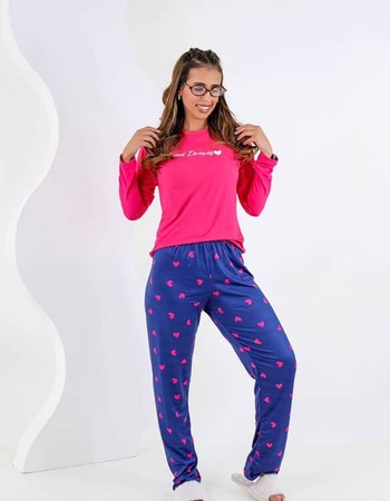 imagem PIJAMA  ADULTO INVERNO 685s AZUL CORACAO
