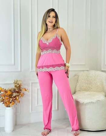 imagem PIJAMA DE CALCA 663B MICROFIBRA ROSA
