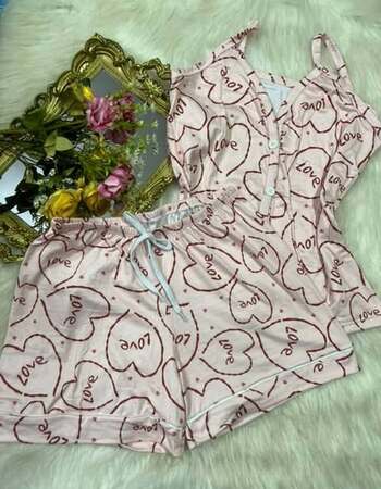 imagem PIJAMA AMERICANO SUED COM ALÇA 626 LOVE ROSE