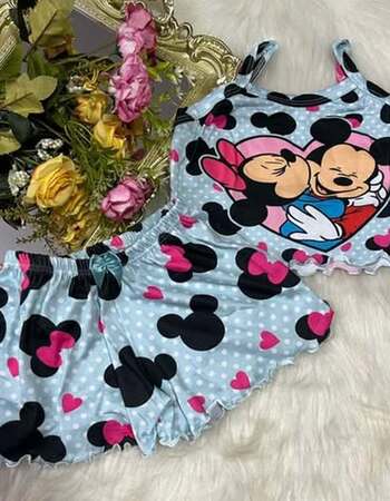 imagem PIJAMA INFANTIL FEMININO SUED 703 AZUL POA