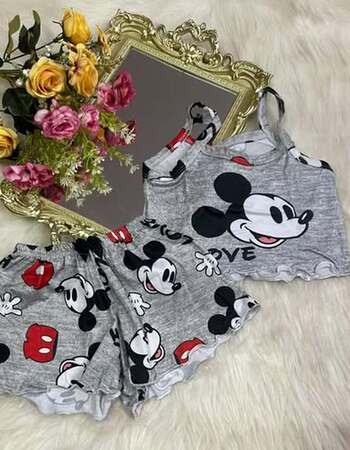 imagem PIJAMA INFANTIL FEMININO SUED 703 CINZA