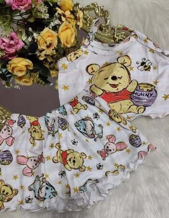 imagem PIJAMA INFANTIL FEMININO SUED 703 URSO ABELHA