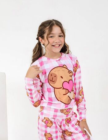 imagem PIJAMA INFANTO JUVENIL FEMININO SUED 719 CAPIVARA