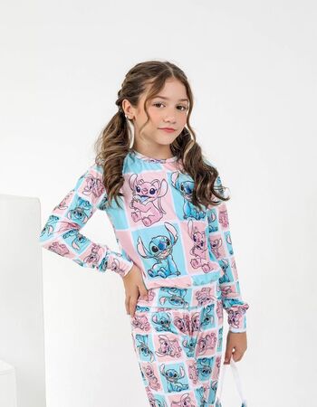 imagem PIJAMA INFANTO JUVENIL FEMININO SUED 719 AZUL E ROSA