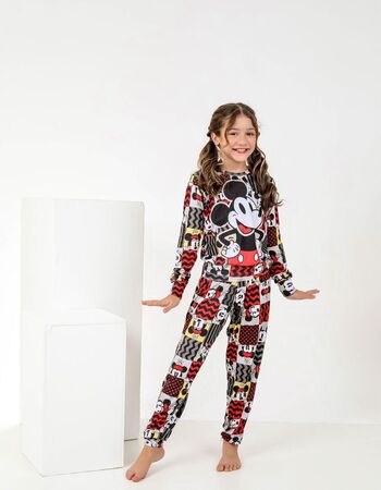 imagem PIJAMA INFANTIL FEMININO SUED 715 PRETO AMARELO