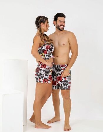 imagem KIT CASAL SUED BLOGUERINHA PRETO VERMELHO AMARELO